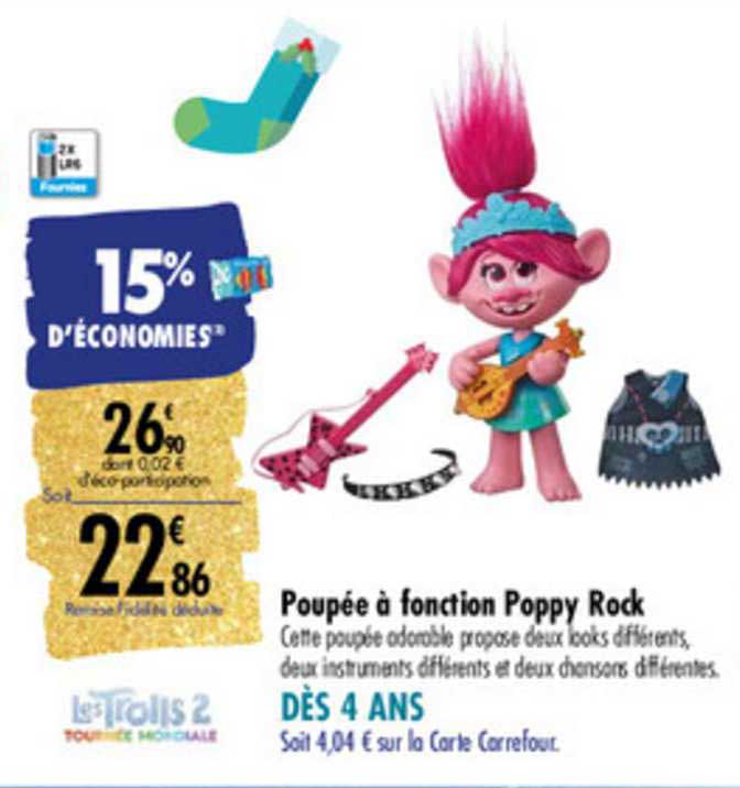 poupée à fonction poppy rock les trolls 2 tournée mondiale