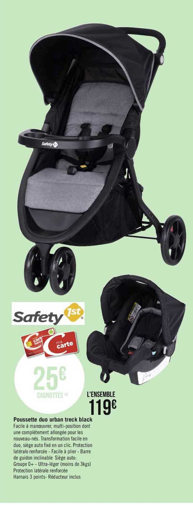 poussette duo urban treck black safety 1st