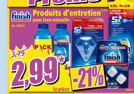 produits d'entretien pour lave vaisselle finish