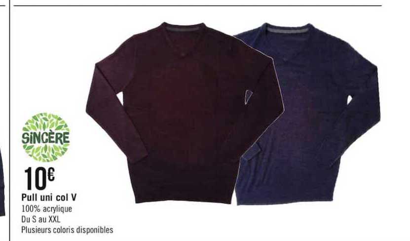pull uni col v sincère