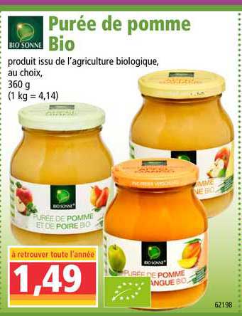 purée de pomme bio bio sonne