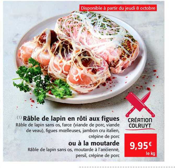 râble de lapin en rôti aux figues ou à la moutarde