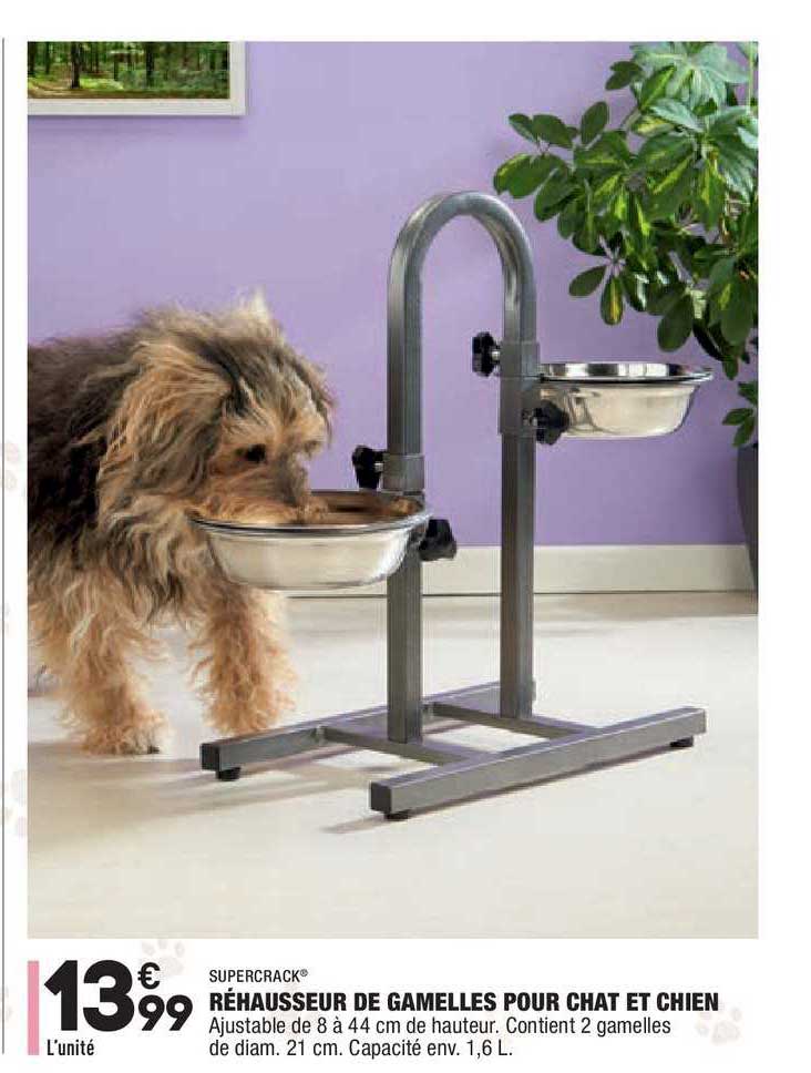 réhausseur de gamelles pour chat et chien supercrack