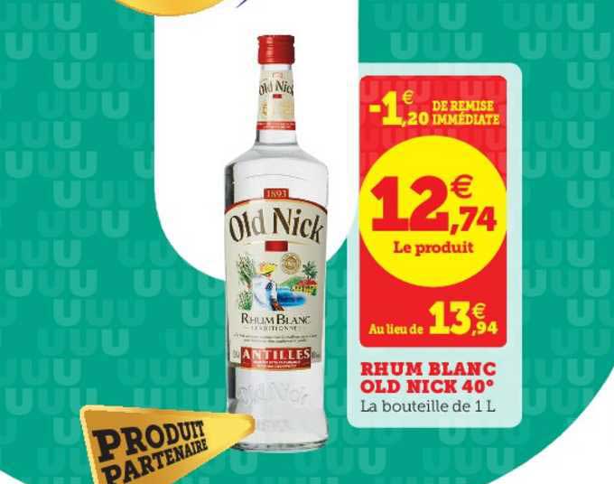 rhum blanc old nick 40°