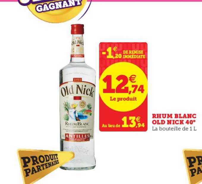rhum blanc old nick 40°
