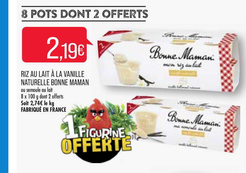 riz au lait à la vanille naturelle bonne maman
