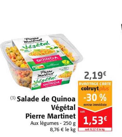 Salade De Quinoa Végétal Pierre Martinet -30% Remise Immédiate