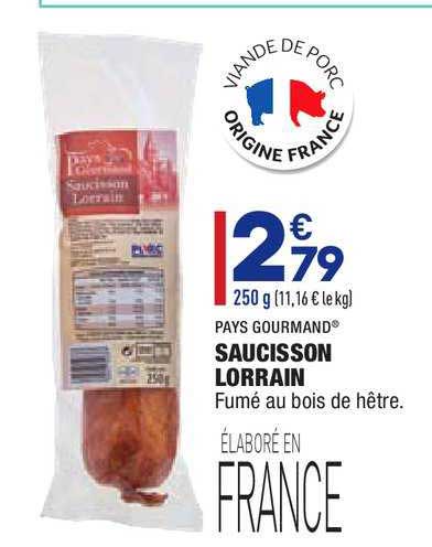 Saucisson Lorrain Pays Gourmand