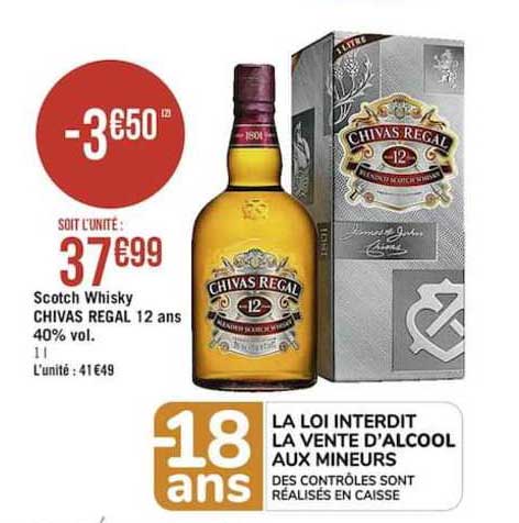 scotch whisky chivas regal 12 ans 40% vol.