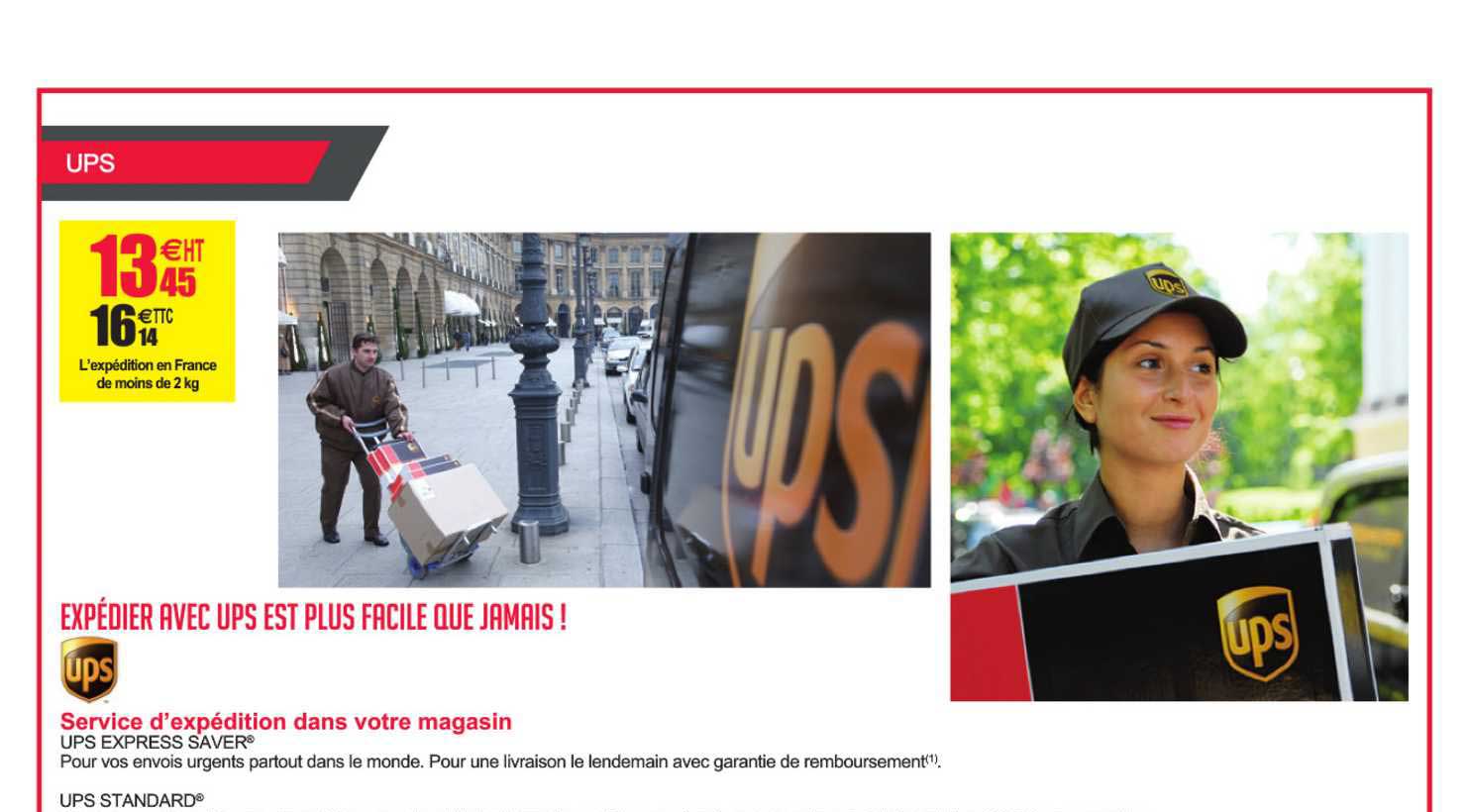 service d'expédition dans votre magasin ups