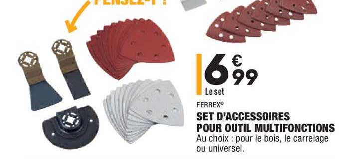 set d'accessoires pour outil multifonctions ferrex