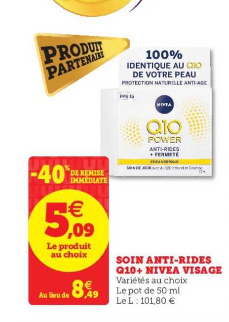 soin antirides q10+ nivea visage -40% remise immédiate