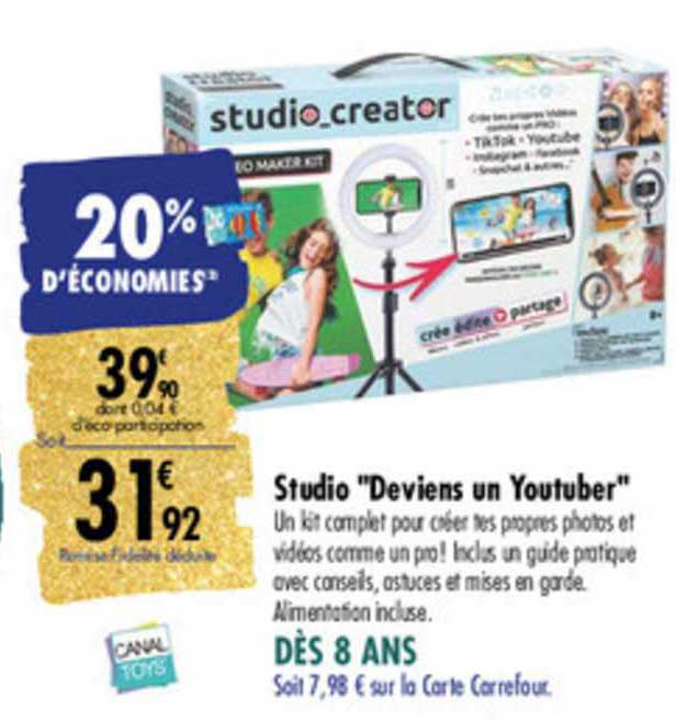 studio deviens un youtuber canal toys