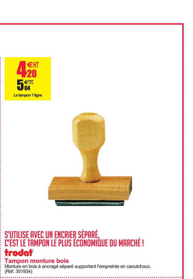 tampon monture bois trodat