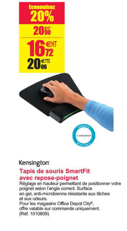 tapis de souris smartfit avec repose poignet kinsington