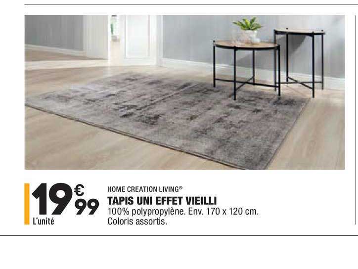 tapis uni effet vieilli home creation living