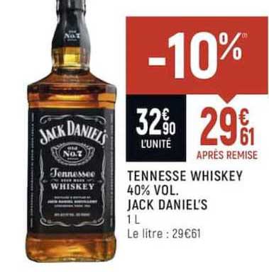 tennessee whiskey 40% vol. jack daniel's