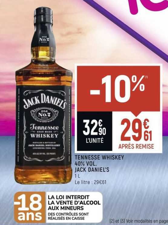 tennessee whiskey 40% vol. jack daniel's