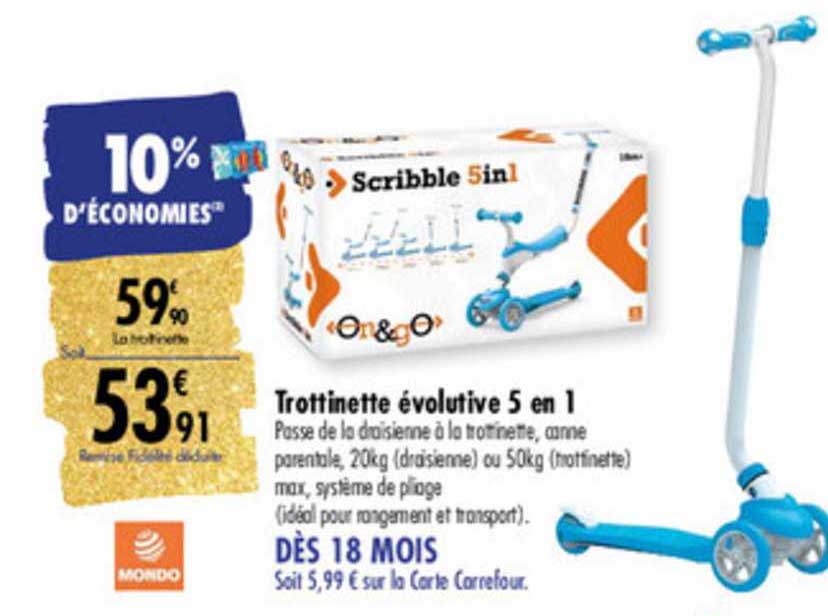 trottinette évolutive 5 en 1 mondo