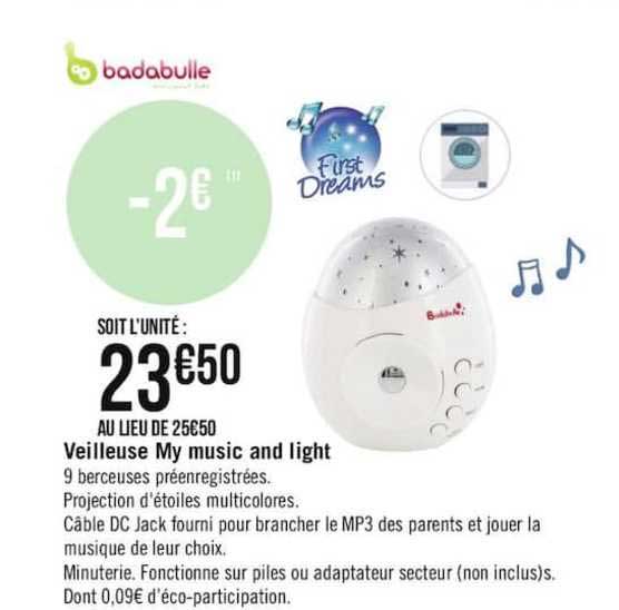 veilleuse my music and light badabulle