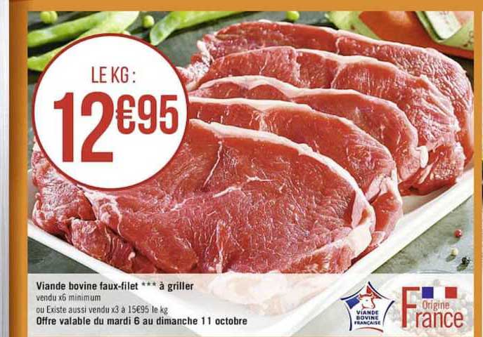 Viande Bovine Faux Filet à Griller