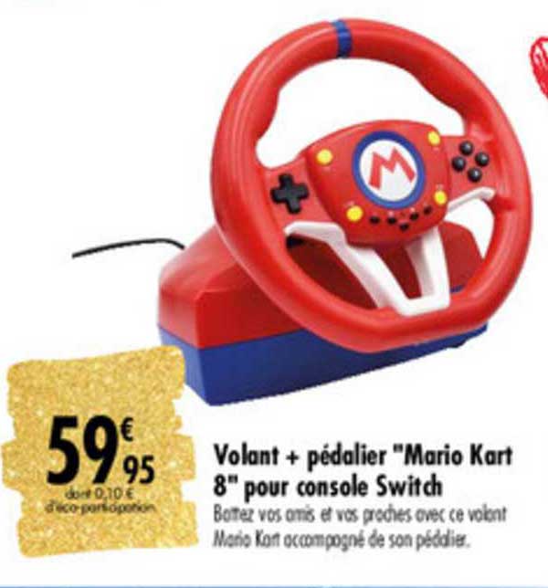 volant + pédalier mario kart 8 pour console switch