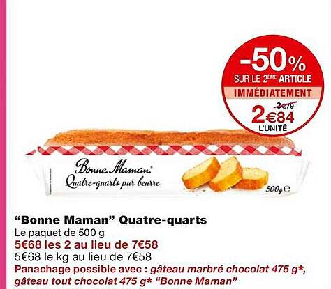 "bonne maman" quatre-quarts