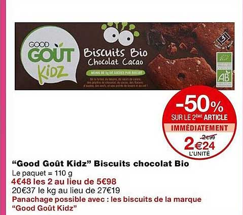 "good goût kidz" biscuits chocolat bio