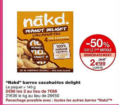 "nakd" Barres Cacahuètes Delight