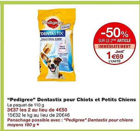 "pedigree" dentastix pour chiots et petits chiens