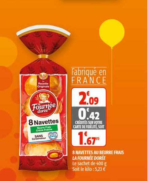 8 navettes au beurre frais la fournée dorée