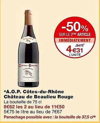 a.o.p. côtes-du-rhône château de beaulieu rouge