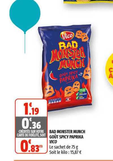 bad monster munch goût spicy paprika vico