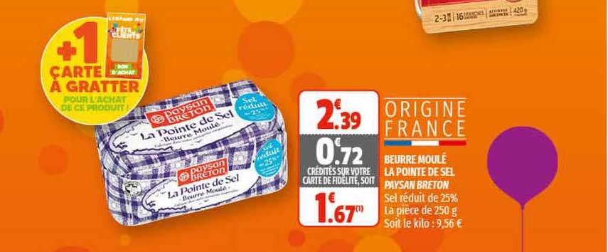 beurre moulé la pointe de sel paysan breton