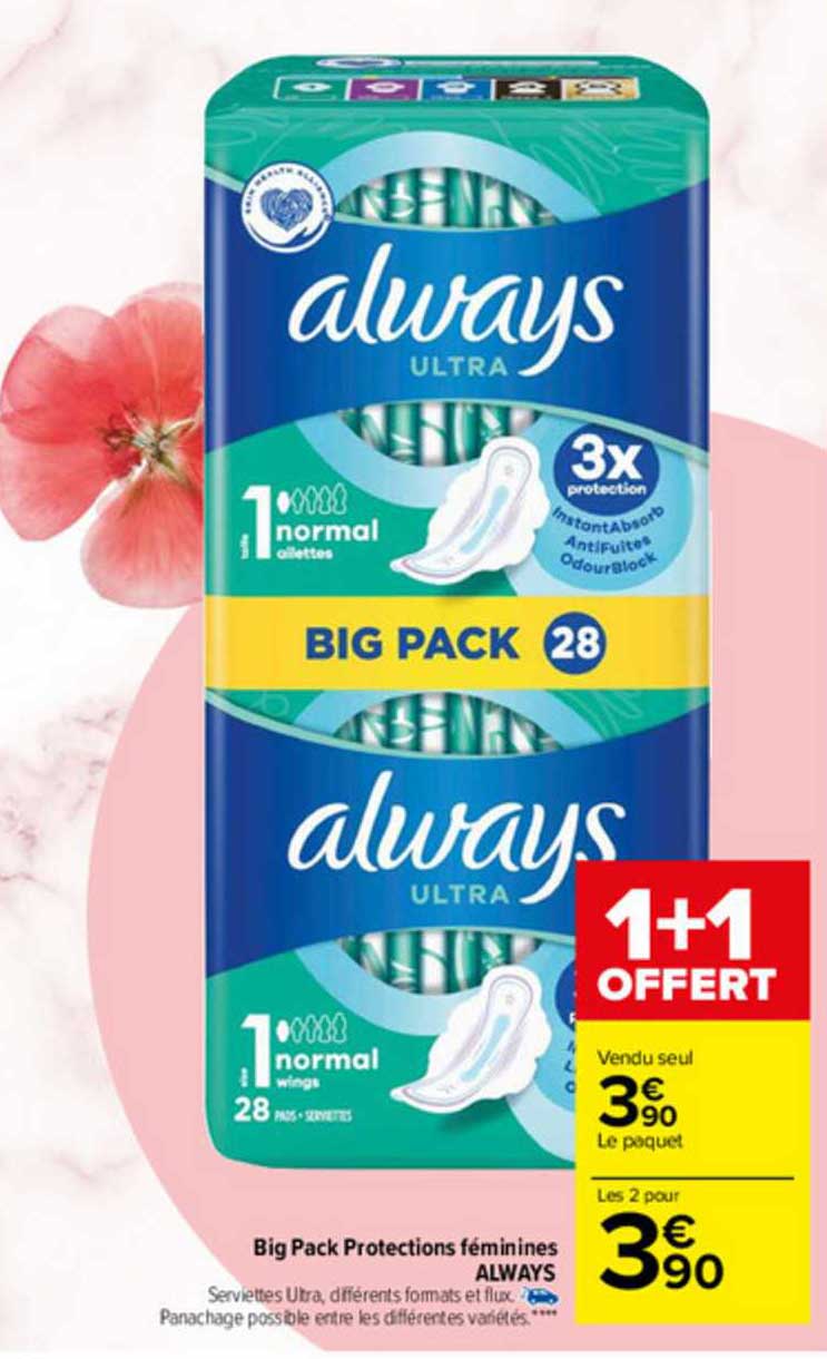 big pack protections féminines always