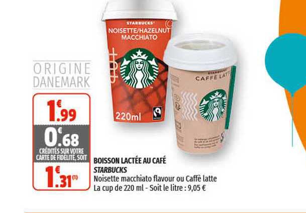 boisson lactée au café starbucks
