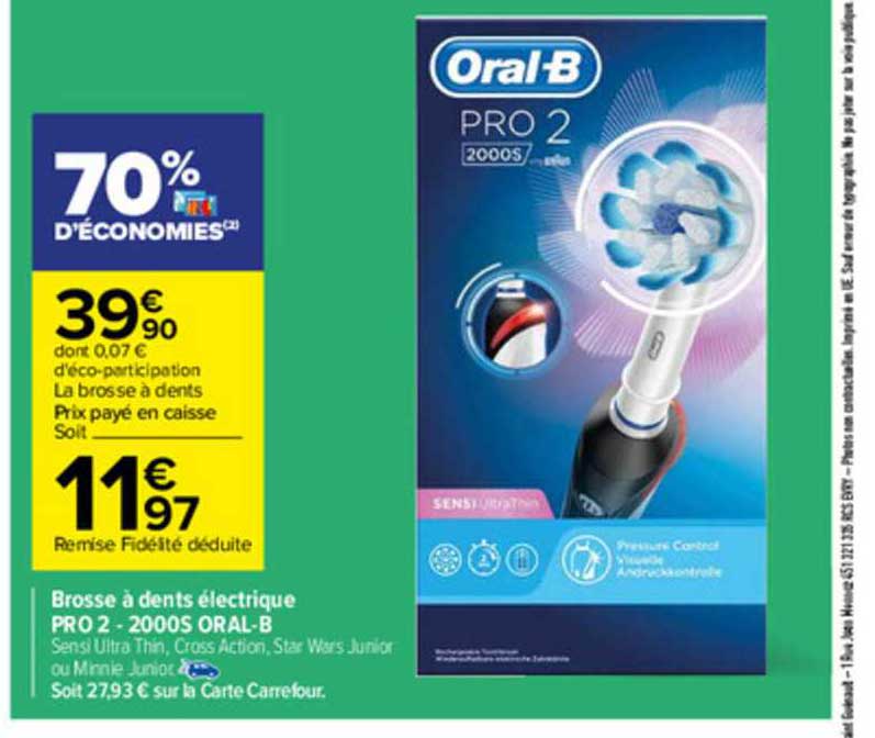 brosse à dents électrique pro 2 - 2000s oral-b