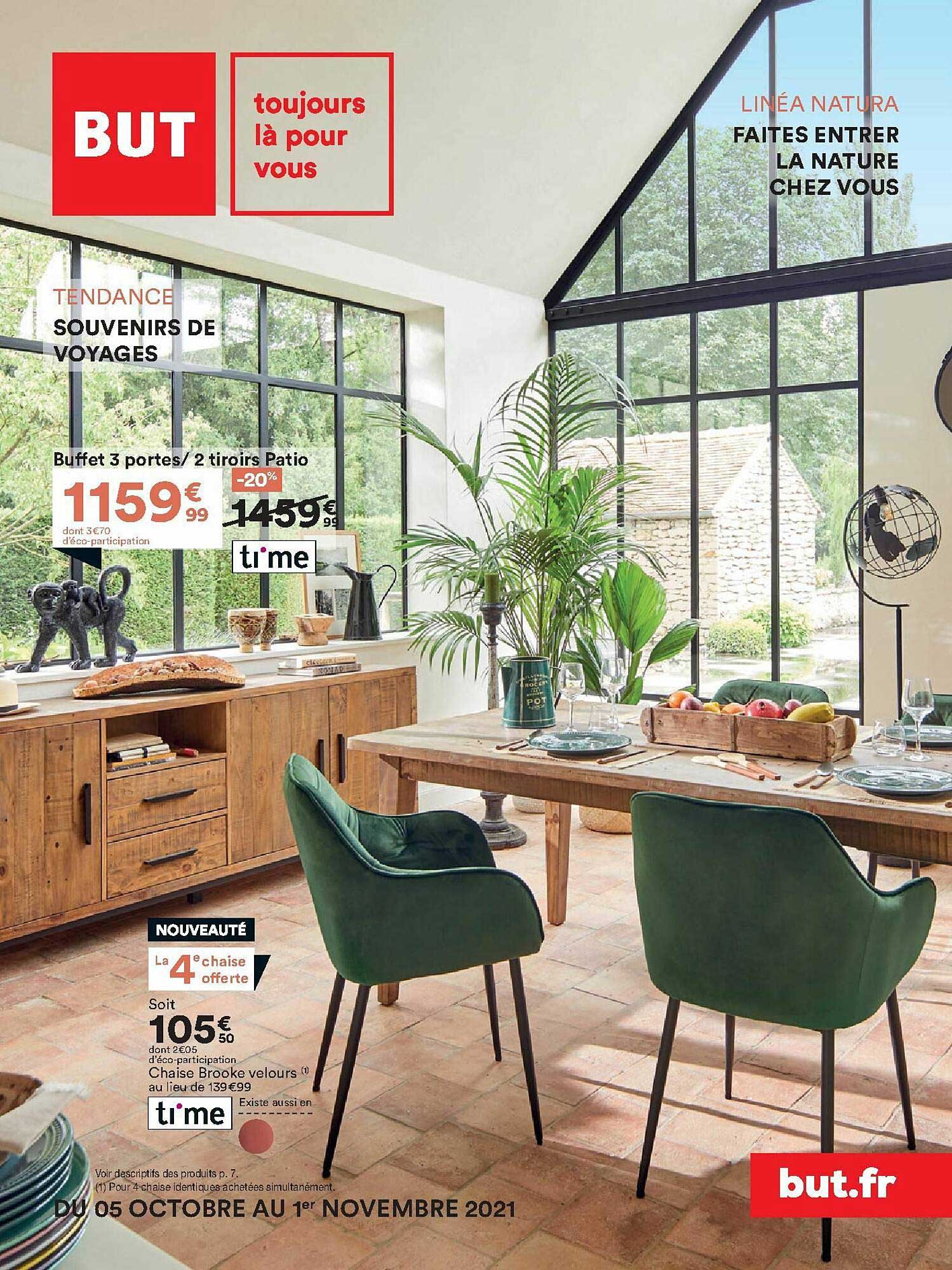 buffet 3 portes - 2 tiroirs patio, chaise brooke velours