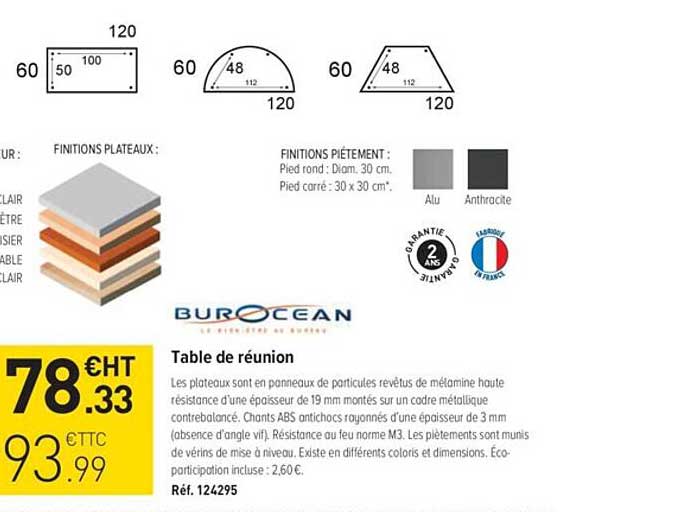 burocean table de réunion