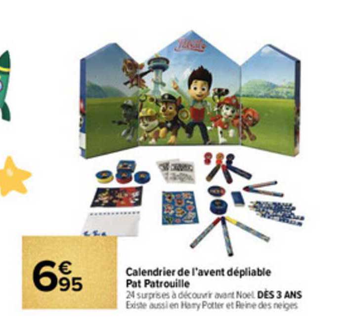 calendrier de l'avent dépliable pat patrouille