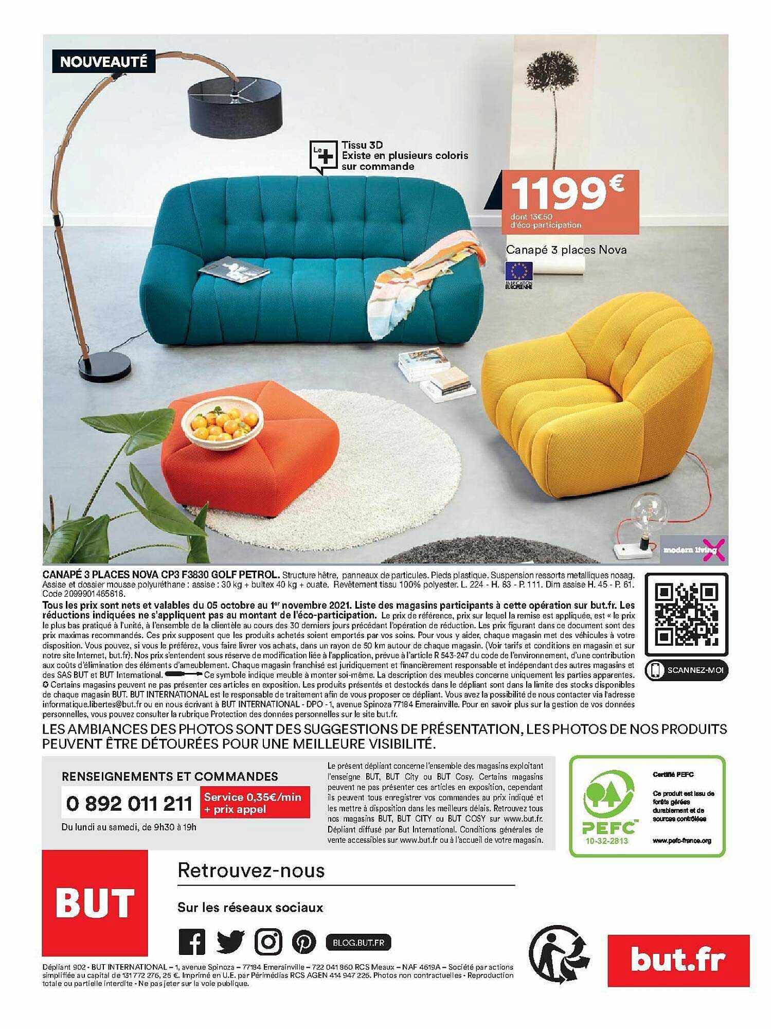 Canapé 3  Place Nova