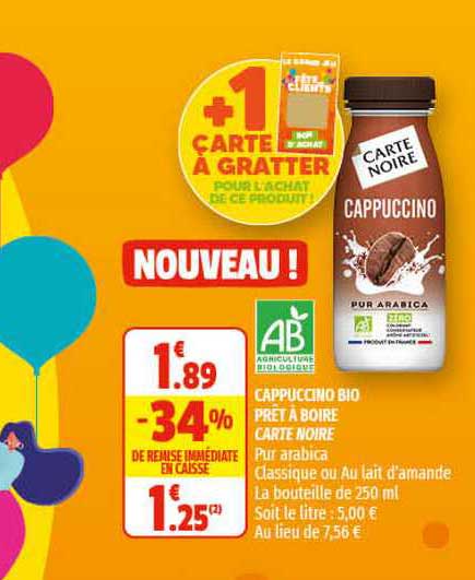 Cappuccino Bio Prêt à Boire Carte Noire