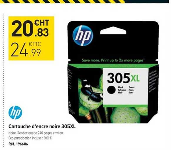 cartouche d'encre noire 305xl hp