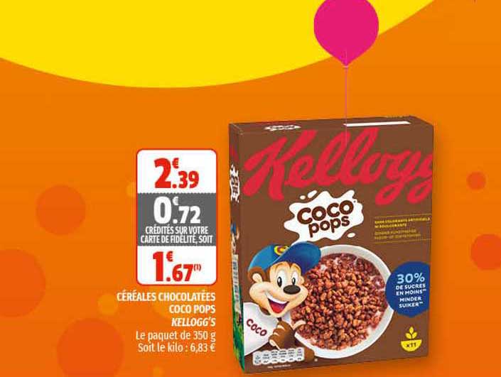 céréales chocolatées coco pops kellogg's