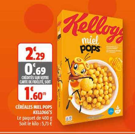 Céréales Miel Pops Kellogg's