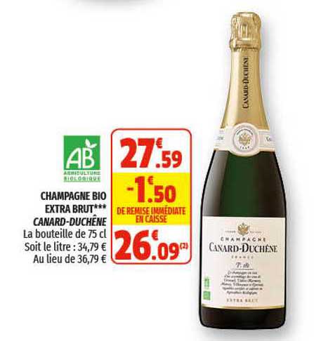 champagne bio extra brut canard-duchêne