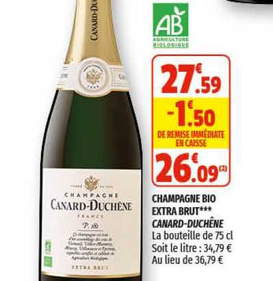 champagne bio extra brut canard-duchêne