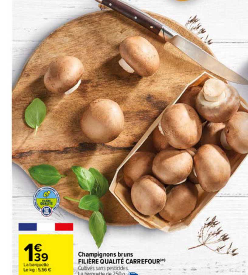 champignons bruns filière qualité carrefour