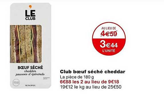Club Bœuf Séché Cheddar
