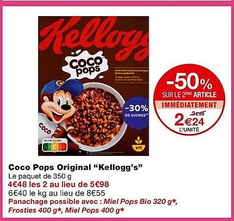 coco pops original "kellogg's"